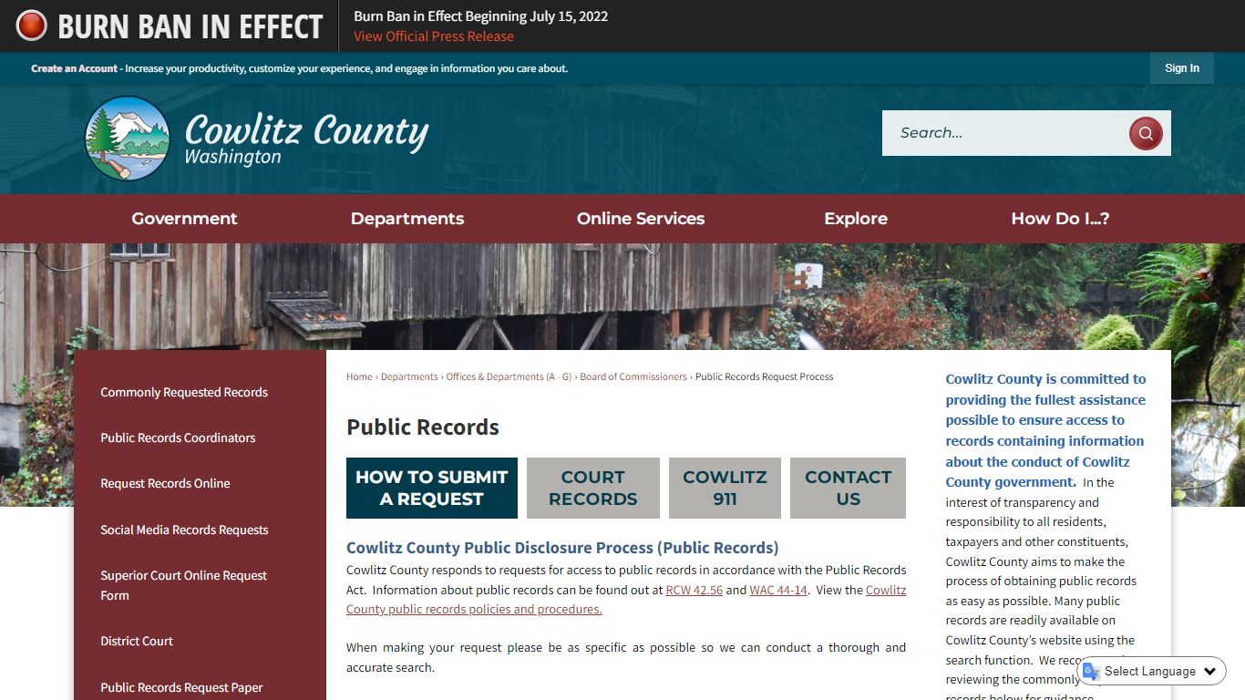 Public Records | Cowlitz County, WA - Official Website