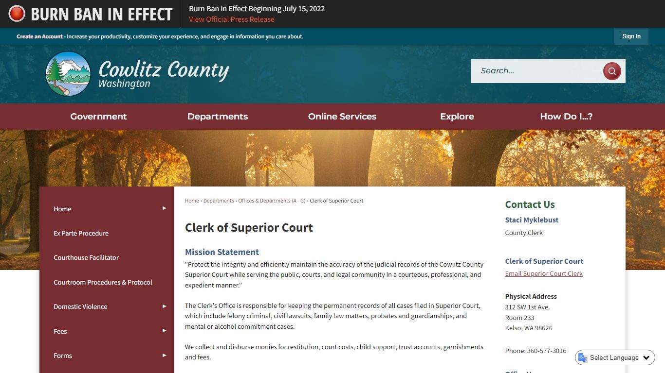 Clerk of Superior Court | Cowlitz County, WA - Official Website